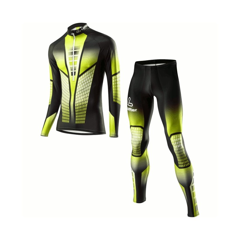 Löffler combinaison ski de fond WorldCup 2015 noir-citron (pour enfants)